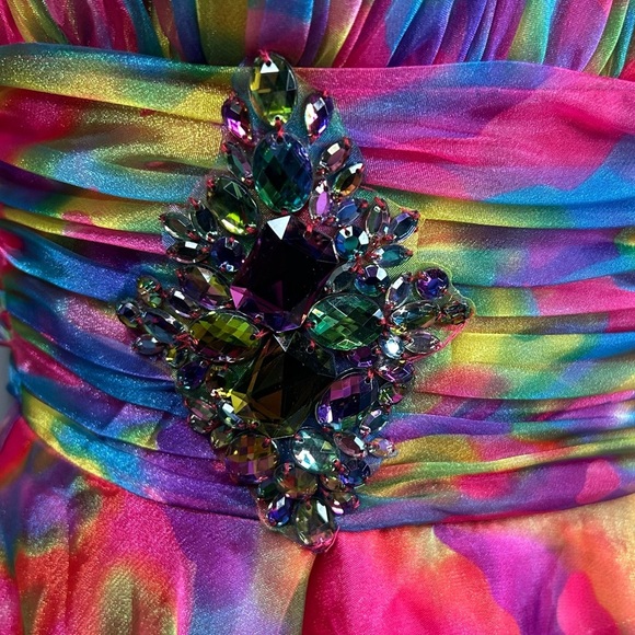 Jonathan Kayne Color Splash Dress 2 Colorful 
Coquette Girl Whimsical Jeweled - Picture 12 of 14